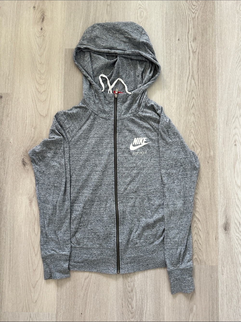 Nike Gray Heather Full-Zip Hooded Jacket